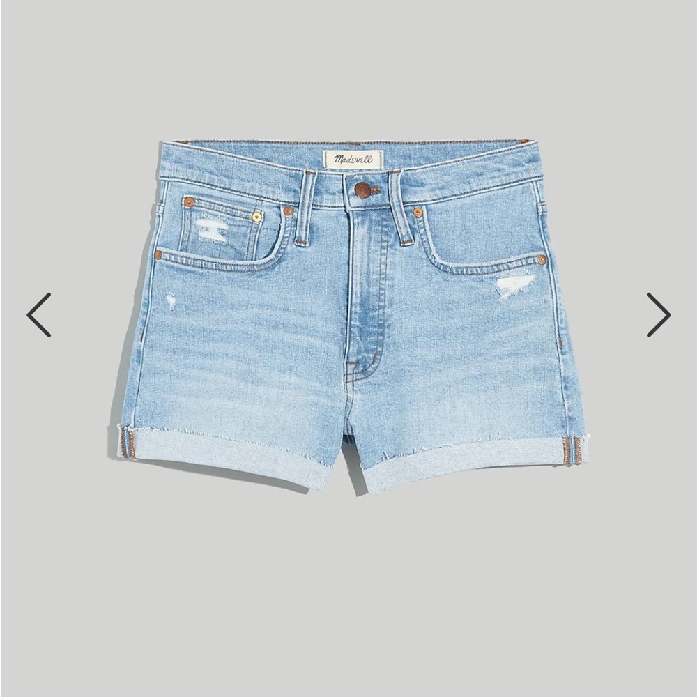 High-Rise Denim Shorts in Littleton Wash - Size 27